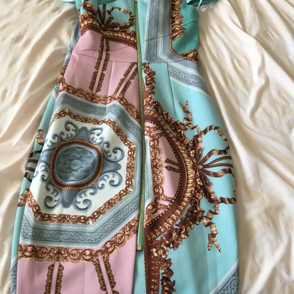 Ted Baker Yanar Versailles Print Bodycon Dress size 1 nwot - Picture 12 of 14